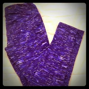 Blue, white & black leggings